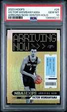 PSA 10 2023 NBA Hoops Victor Wembanyama 26 Arriving Now Winter HOLO SP RC POP/50