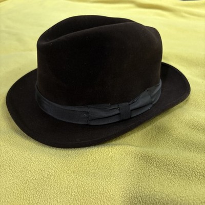Stefano Brown Fur Felt Fedora Sz XL