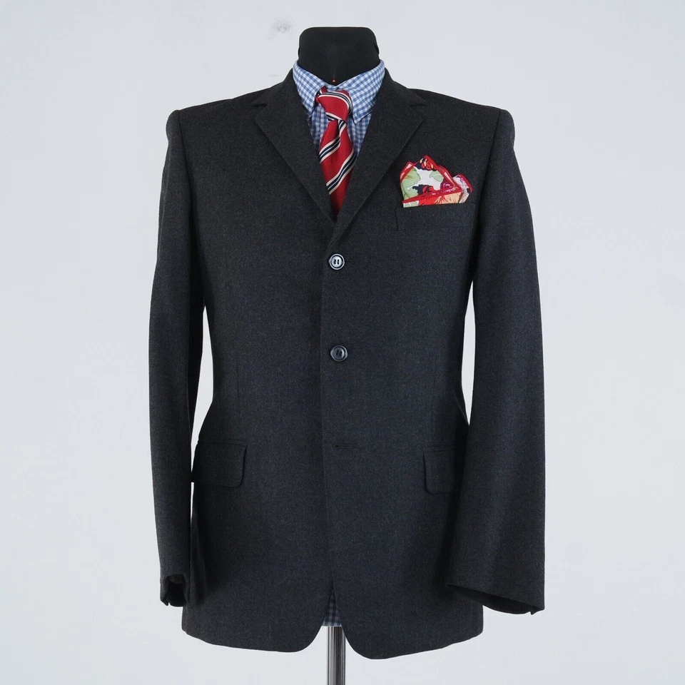 Abrigo deportivo italiano para hombre 38S talla EE. UU. LUBIAM chaqueta blazer de lana gris oscuro Foto 4 de 4