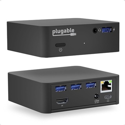 Plugable USB C Dock VESA Mount Compact with 85W Charging Thunderbolt 4/3 USB4