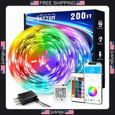 LED Strip Lights 200ft RGB Color Changing with App Remote Control