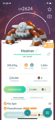 Heatran (2020) Guaranteed Lucky ! Registered or Unregistered! 30 Days Friendship