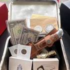 Morgan Dollar ,peso ,mercury barber dimes Mixed Lot Coins Banknotes Knife Watch