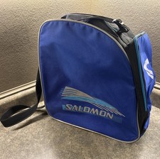 Vintage Salomon Boots Bag Blue Hiking School Skiing Nylon Over Shoulder Bag