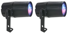  2 American DJ PINSPOT LED QUAD DMX 8W RGBW Pinspot Lights w/ Remote For Events