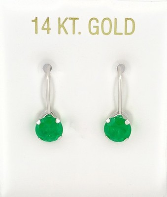 ECHTE 2,28 KT SMARAGDE OHRHÄNGER 14 KARAT WEISSGOLD