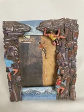 Vintage 2004 River's Edge Products Rock Climbing Picture Frame Ceramic Rare Cool