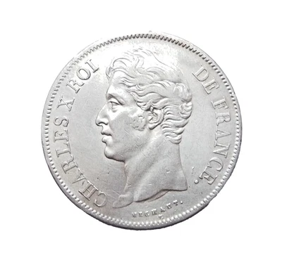 CHARLES X 5 francs 1828 A - Photo 1/2