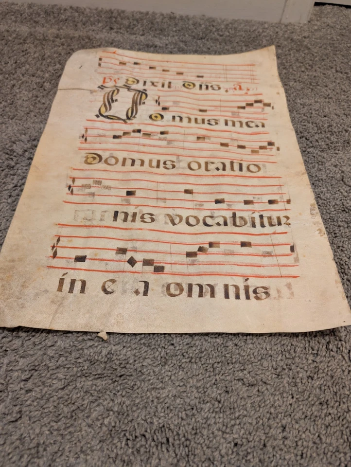 Authentic Illuminated Manuscript Page - Unframed - Image 3 of 4