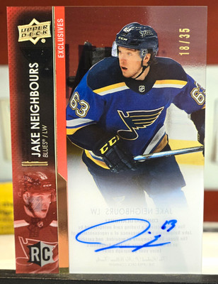 Upper Deck 21-22 Clear Cut Jake Neighbours RC Auto Exclusives /35 #CC-JN