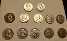 Lot of 12 Franklin half dollar 90% silver