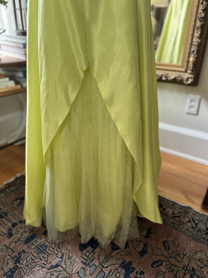 Jessica McClintock Gunne Sax Vintage Y2K Chartreuse Ball Gown Fairy Size 11 NWT - Image 3 of 4