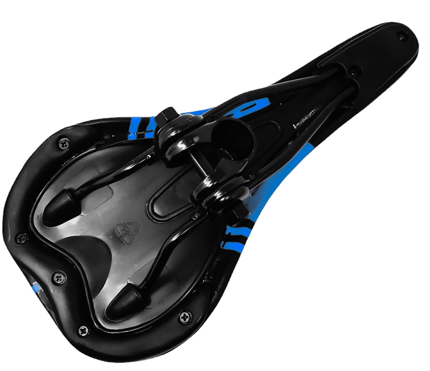 Sella in Eco Pelle Interno Gel per Bici da Corsa Trekking MTB Nero Blu foto 4