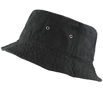 Bucket - The Hat Depot Cotton Unisex Packable Summer Travel Outdoor Hat 1500