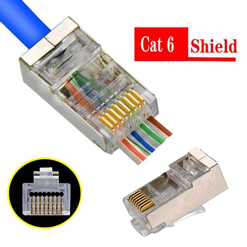 50PCS Easy Rj45 Connector Cat6 Cat5e Connector jack Network 8P8C Module Plug - 第 1/12 張圖片