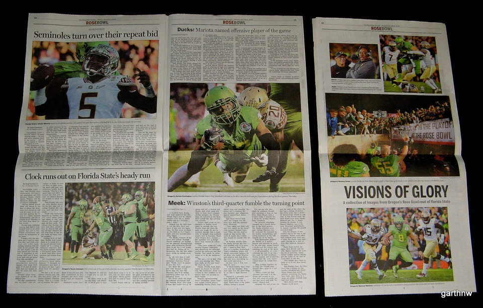 ROSE BOWL 2015 OREGON - ESTADO DE FLORIDA 3 PAPELES MARCUS MARIOTA vs JAMEIS WINSTON Foto 4 de 4