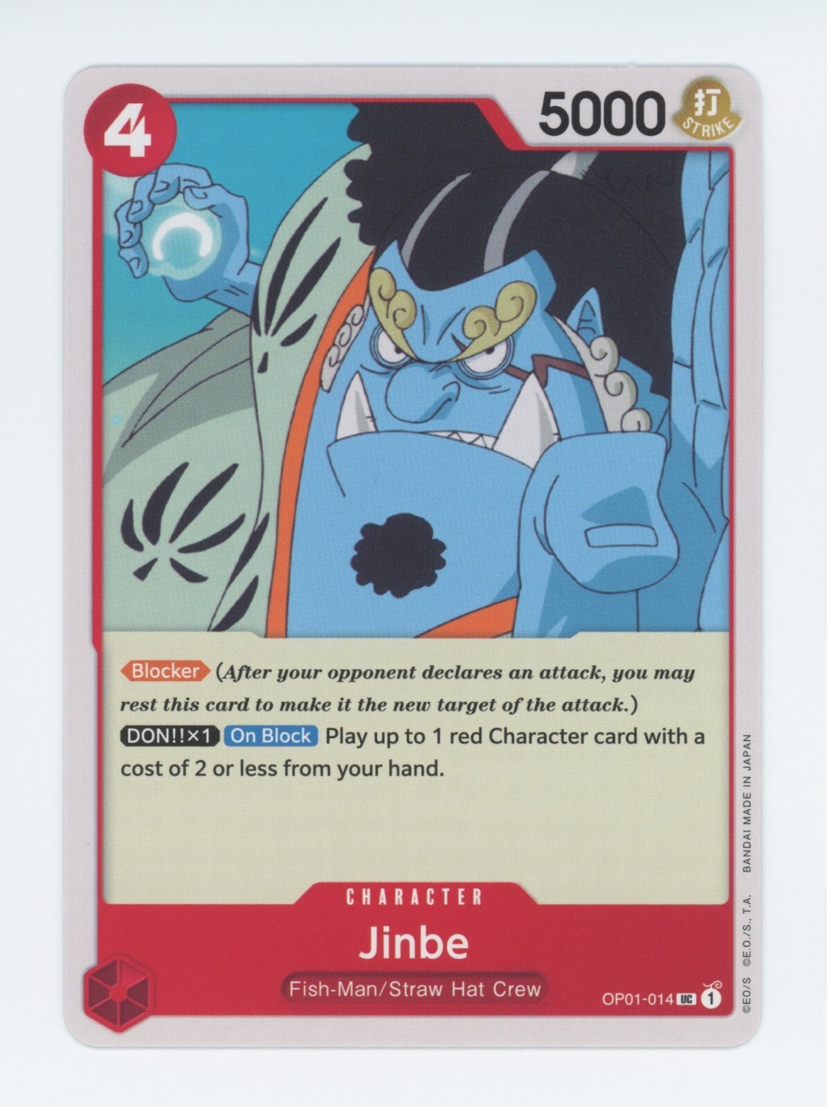 Jinbe OP01-014 ~ U English, One Piece Romance Dawn TCG