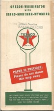 1948 TEXACO Paper Is Precious Road Map OREGON WASHINGTON IDAHO MONTANA WYOMING
