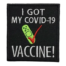 I Got My Vaccine Embroidered Iron On Patch 2.5" x 2.75" 2020 vacine vaccination
