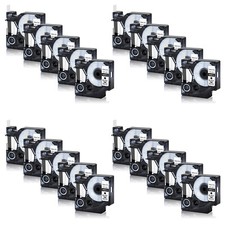 20PK Black on White Label Tape for DYMO D1 45013 LabelManager PC 12mm S0720530
