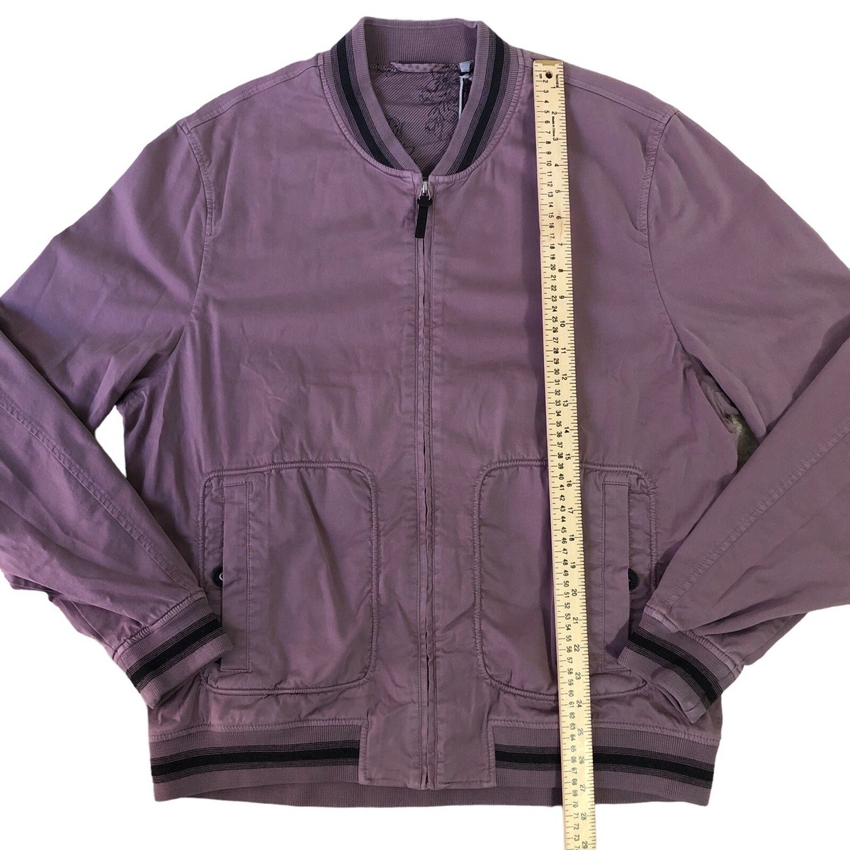 Ted Baker Laundered Bomber Jacket Size 7 Mens Size XXL Washed Plum