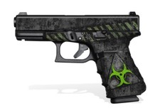 Glock 19 Gen 4 Decal Grip - Biohazard Black  Green 