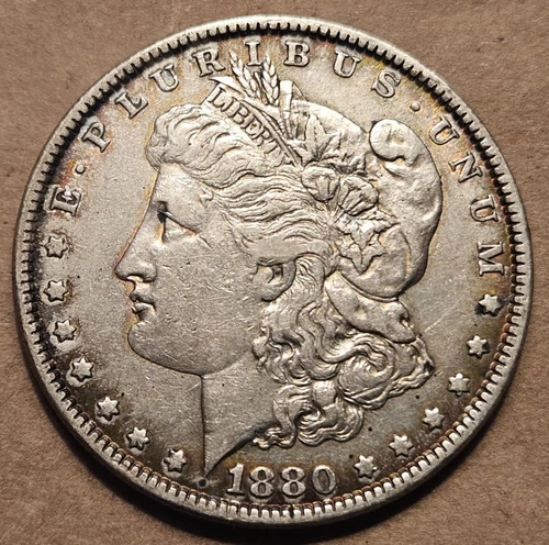 1880 P Morgan Silver Dollar Liberty Head $1 Coin XF EF / AU NICE !