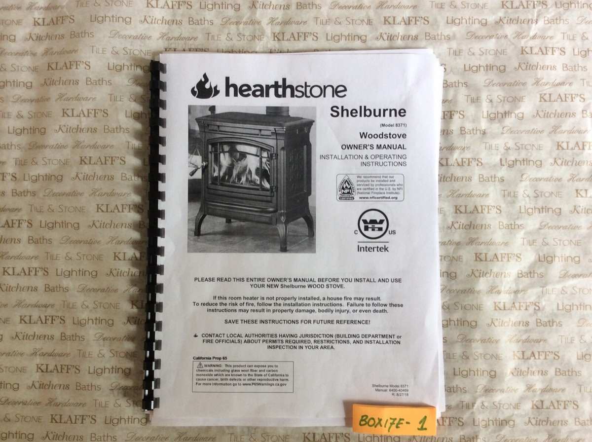 Hearthstone Homestead 8371 Shelburne Wood stove Operation Owner,s Parts  manual | eBay