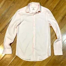 Perry Ellis slim fit stretch button down dress shirt blush pink mens career