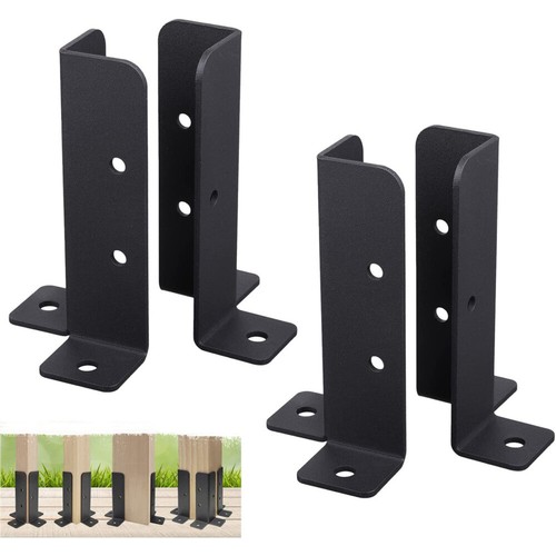 4 Pcs Post Base Support Fence Brackets For Garden Deck Repair Anchor Woodens New - Picture 10 of 11