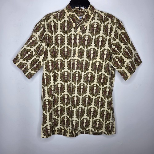 Reyn Spooner Tribal Shirt Large Button Hawaiian Beach Vacation Pullover
