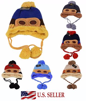Winter Baby Boys Girl Earflap Crochet Knit Pilot Aviator  display picture 2