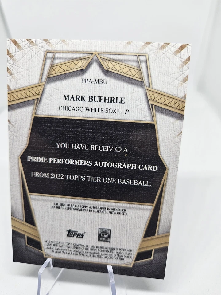 2022 Topps Tier One Prime Performers Auto /299 Mark Buehrle #PPA-MBU Auto - Image 2 of 2