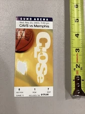 2001 Nov 21 Cleveland Cavs Memphis Grizzlies Ticket Pau Gasol 26 Pts