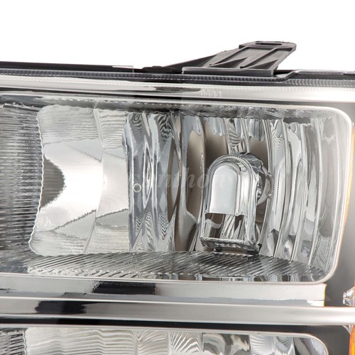 For 2007-2013 GMC Sierra 1500 2500HD 3500HD Denali Headlights LH+RH Chrome Amber - Picture 8 of 12