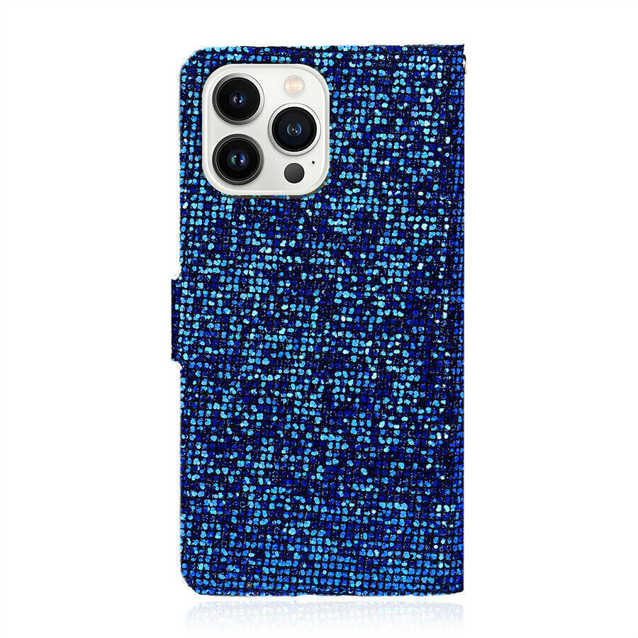 Coque iPhone 13 Pro Max en Cuir avec Dragonne Brillant Flip Motif Hibou