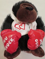 DanDee Plush Monkey Black Gorilla red hearts on shirt Valentine