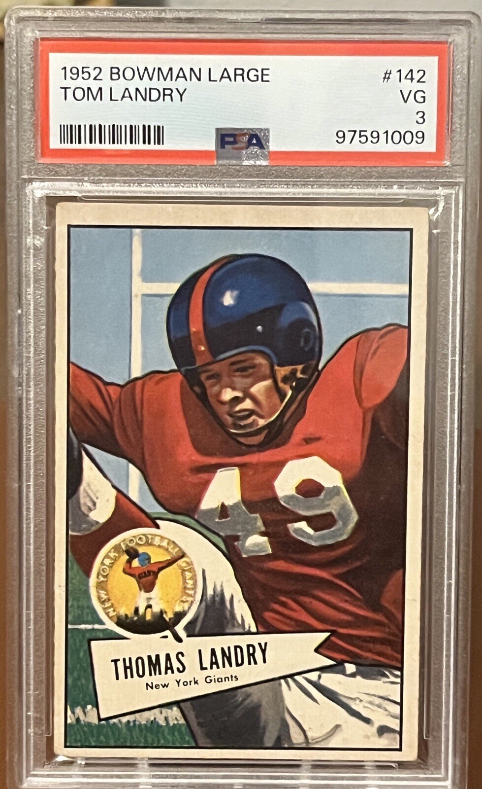 1952 Bowman Large- #142 Tom Landry PSA 3 VG