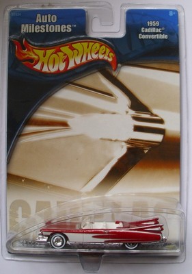 2001 Hot Wheels Auto Milestones 1959 Caddy Cadillc Mtlflk Red WLCDDRRs