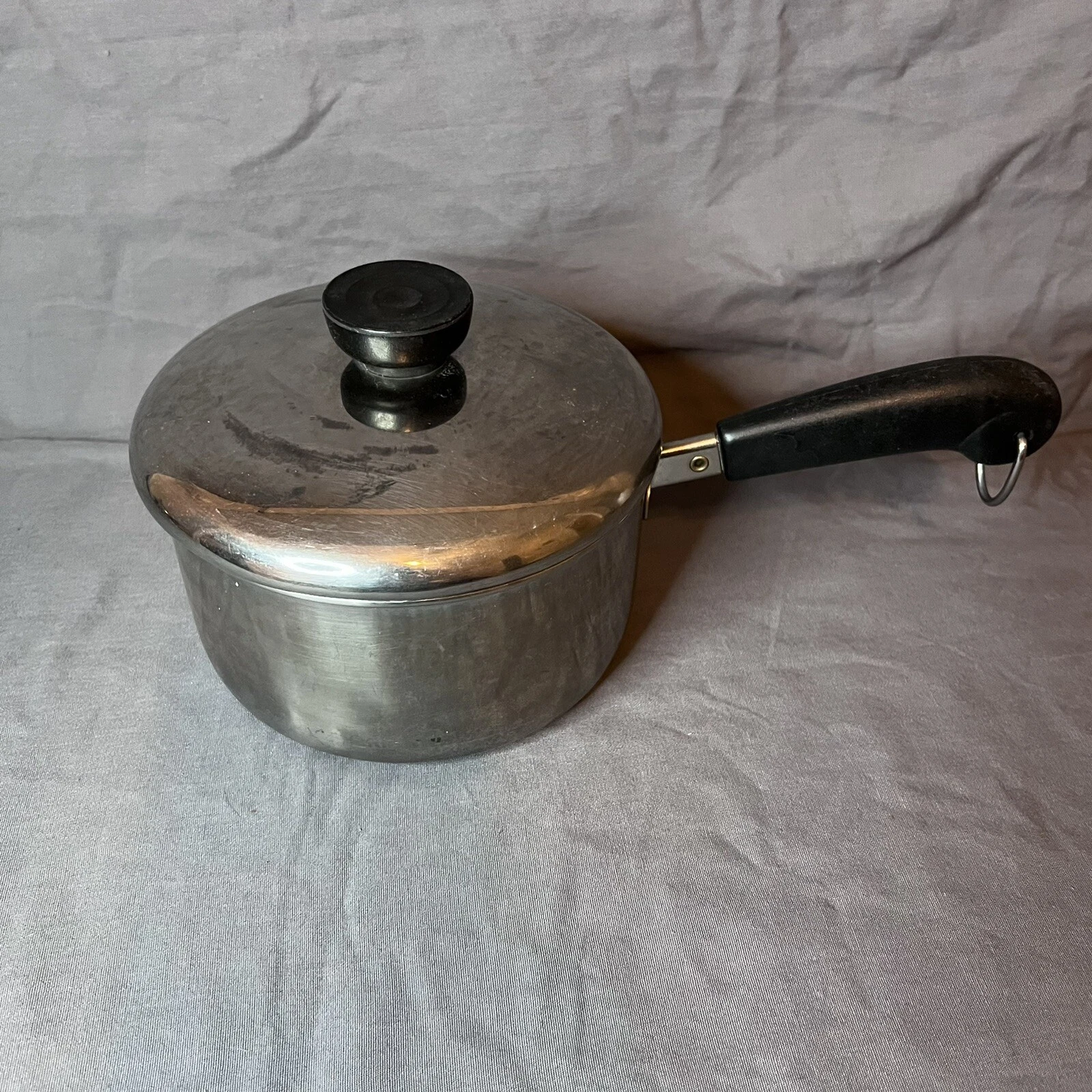 Revere Ware 95K 1 1/2 Qt Sauce Pan w/Lid Stainless Steel Tri-Ply Disc Bottom USA