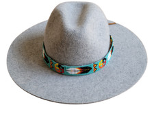 Western Seed Beaded Hat Band Fit Cowboy Hatband Hat Band Feather Turquoise