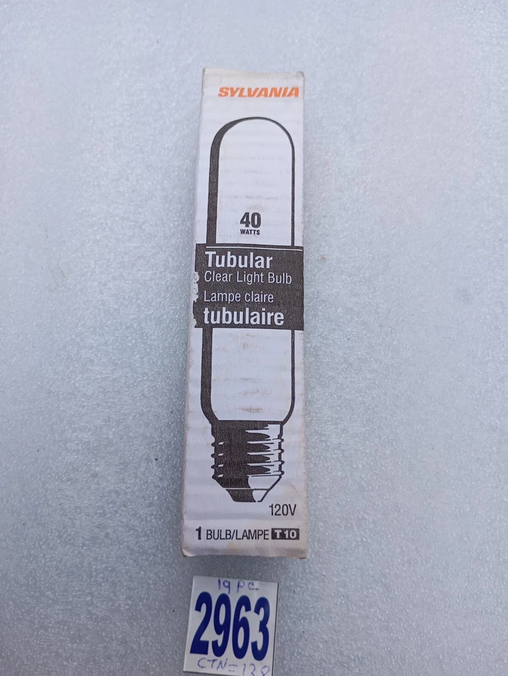 SYLVANIA Tubular Clear Light Bulb 40watts T10 120V (Lot of 19 PCs) - Image 3 of 4