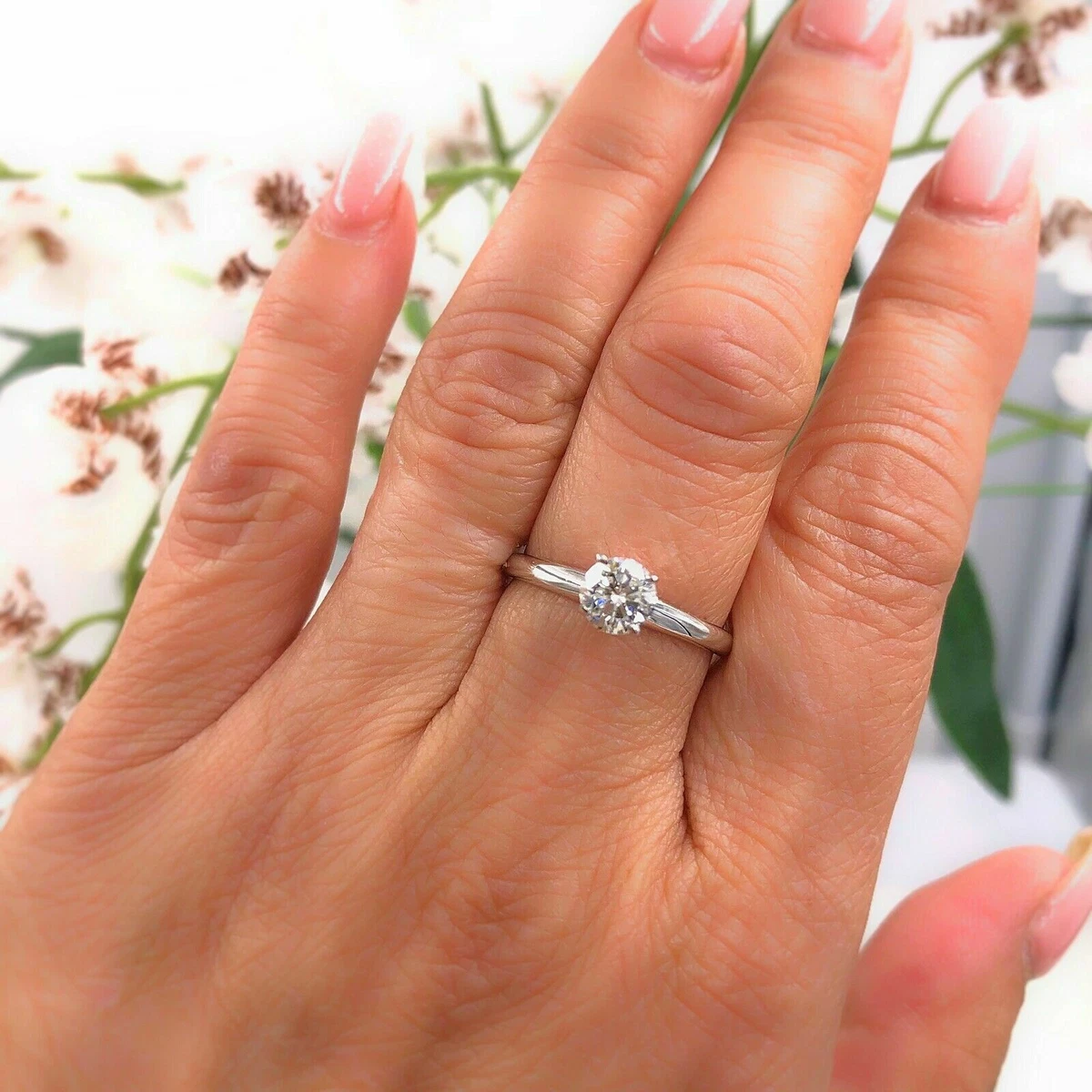 THE LEO 0.71ct Round Diamond Engagement Ring H I1 14k White Gold