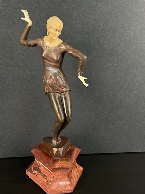 Art Deco Charleston Dancer Statue After Ferdinand Preiss (Austria 1882-1943)