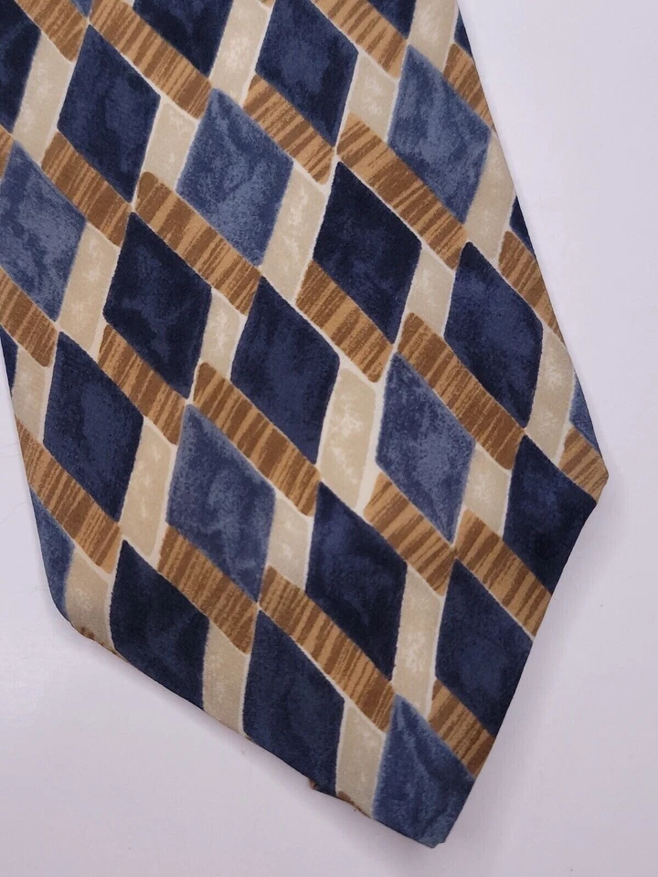 Corbata formal Cambridge Classics para hombre 59"Lx3,75"W marrón/azul Foto 2 de 4