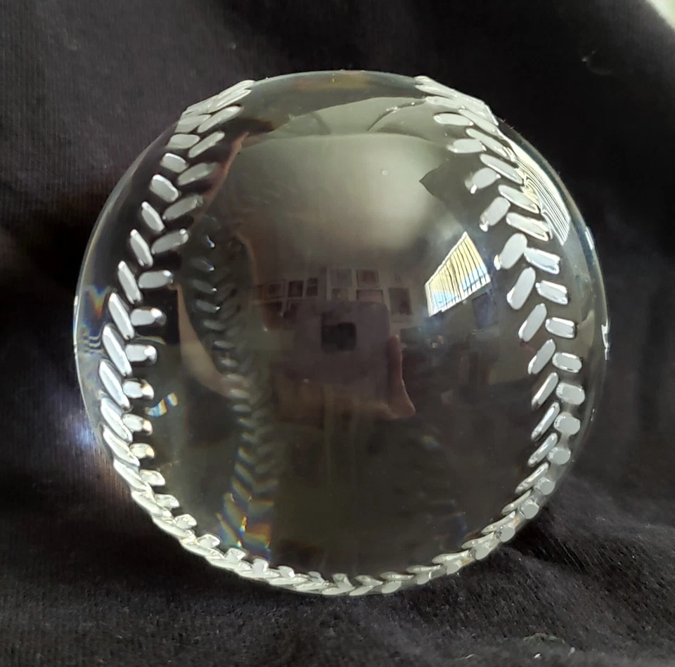 Tiffany & Co. 2.75" Anaheim Angels Crystal Glass Baseball Paperweight  - Image 3 of 4