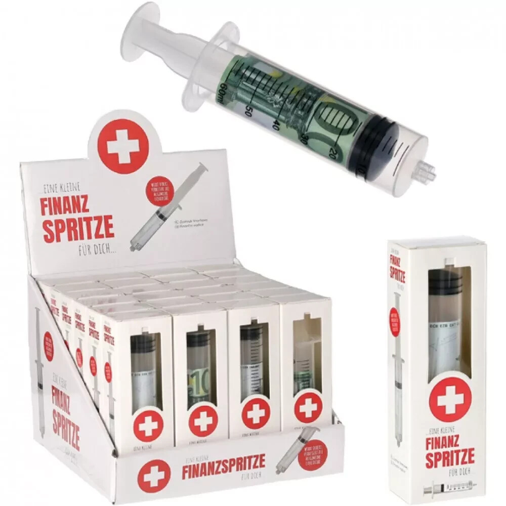 Originelle Verpackung für Geldgeschenk FINANZSPRITZE Geschenk Medizin Pflege