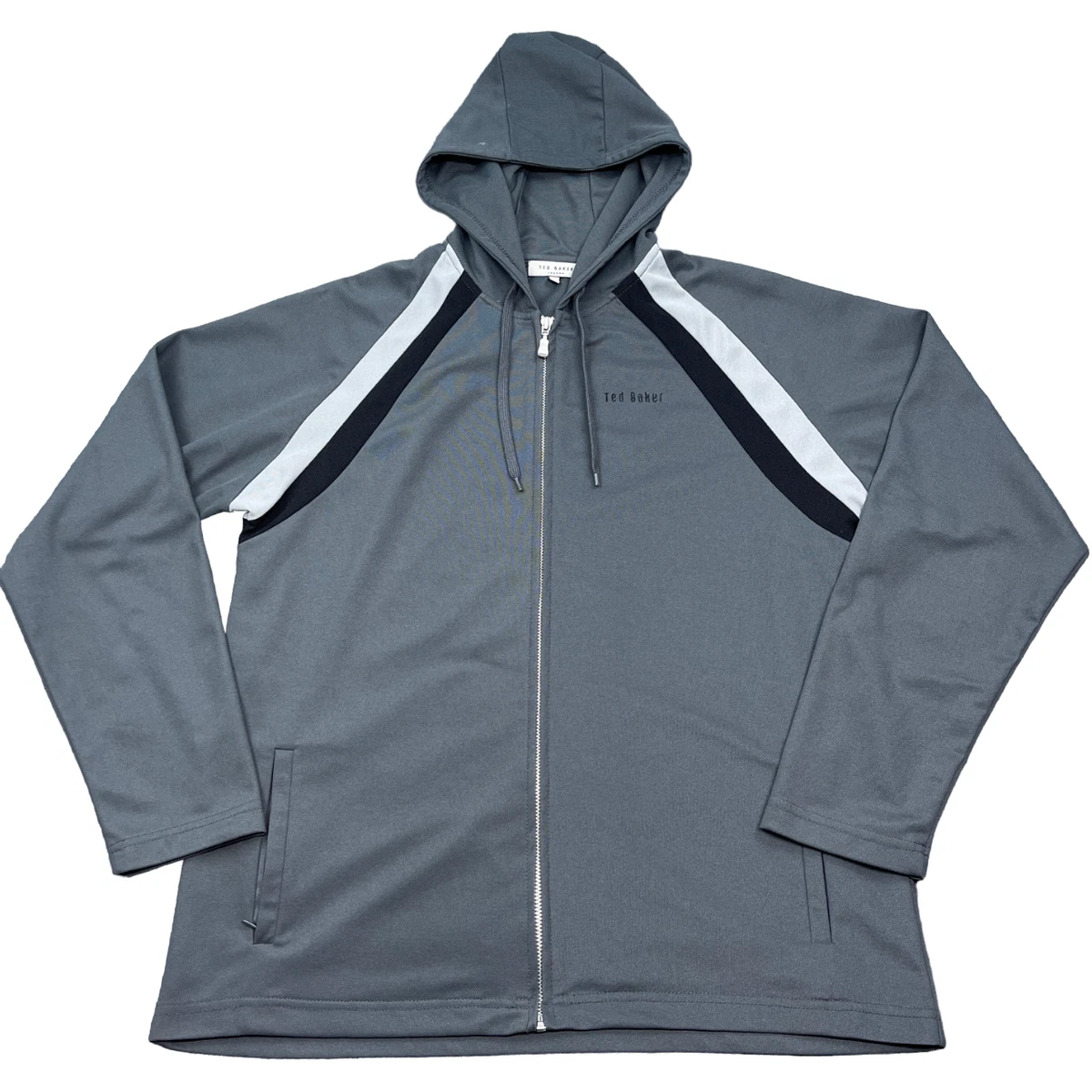 Ted Baker Hoodie Mens Size 4 (Large) Gray Full Zip Sweatshirt Embroidered  Logo | eBay