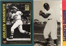 Roberto Clemente Lot of 2001 Topps Golden Moments/2 Ballstreet News Silver
