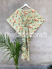 Handmade Cotton Kaftan Dress – Block Print Boho Maxi Tunic